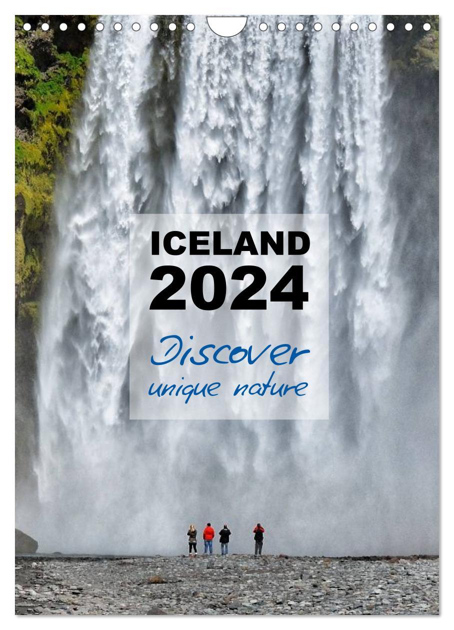 Naptár/Határidőnapló Iceland Calendar 2024 - Discover unique nature - UK Version (Wall Calendar 2024 DIN A4 portrait), CALVENDO 12 Month Wall Calendar 