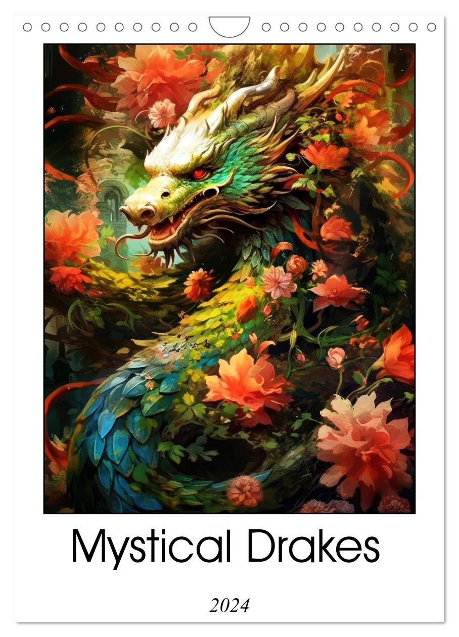 Calendar/Diary Mystical Drakes (Wall Calendar 2024 DIN A4 portrait), CALVENDO 12 Month Wall Calendar 
