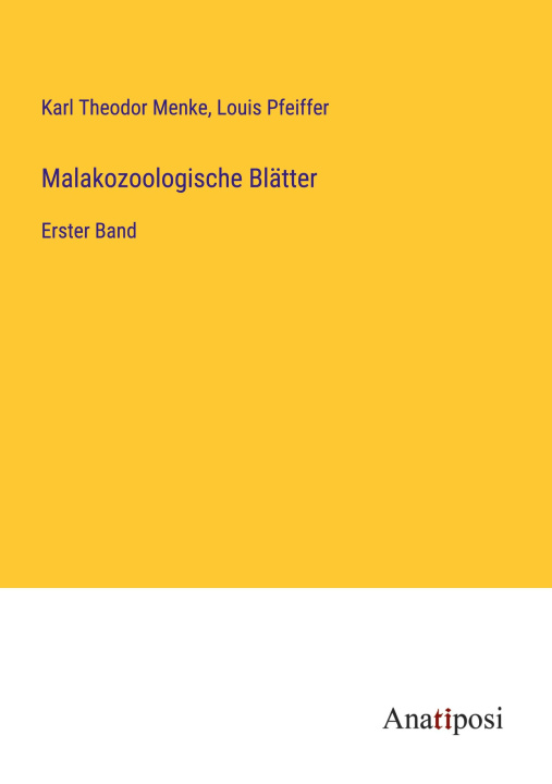 Kniha Malakozoologische Blätter Louis Pfeiffer