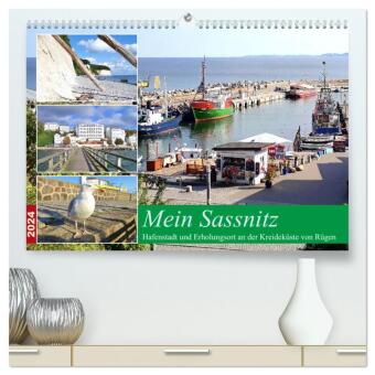 Naptár/Határidőnapló Mein Sassnitz - Hafenstadt und Erholungsort an der Kreideküste von Rügen (hochwertiger Premium Wandkalender 2024 DIN A2 quer), Kunstdruck in Hochglanz 