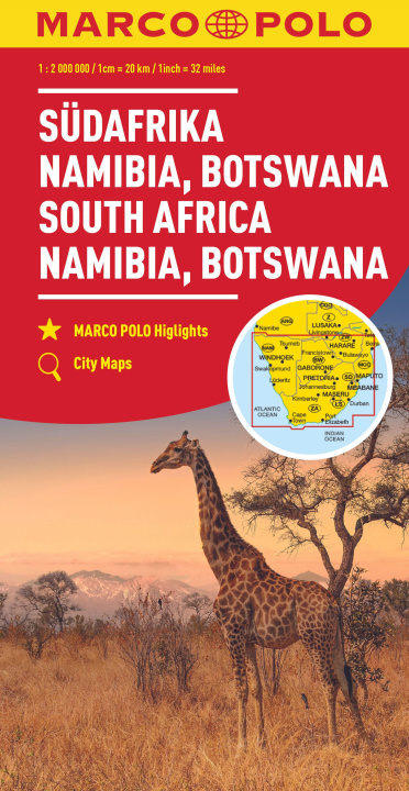 Tlačovina MARCO POLO Kontinentalkarte Südafrika, Namibia, Botswana 1:2 Mio. 