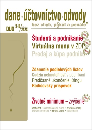 Kniha DUO 9-10/2023  – Dane, účtovníctvo, odvody bez chýb, pokút a penále Ján Mintál