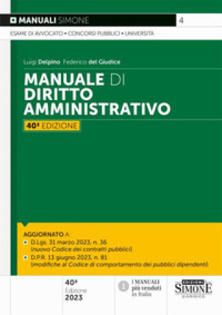 Kniha Manuale di diritto amministrativo Luigi Delpino
