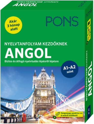 Book PONS Nyelvtanfolyam kezdőknek - Angol (könyv+pendrive+online) Kate Tranter