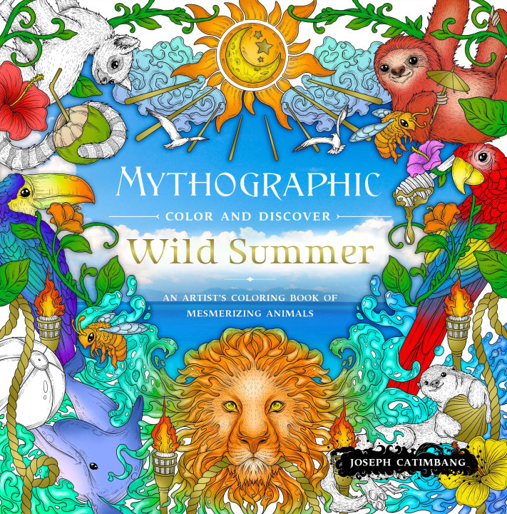Книга Mythographic Color and Discover: Wild Summer: An Artist's Coloring Book of Mesmerizing Animals 