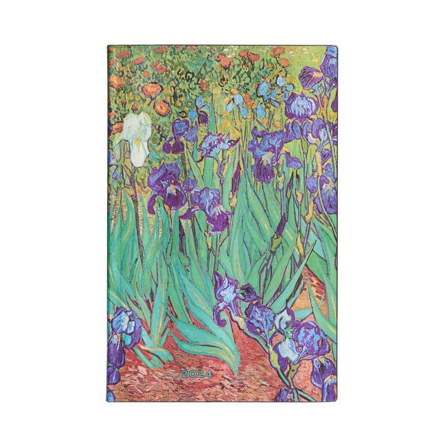 Kalendar/Rokovnik Paperblanks 2024 Van Gogh's Irises 12-Month Flexi Maxi Horiztonal 176 Pg 100 GSM 