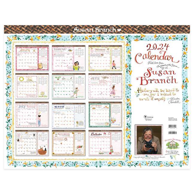 Calendar / Agendă Cal 2024- Susan Branch Large Desk Pad Monthly Blotter 