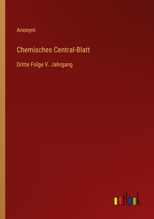 Kniha Chemisches Central-Blatt 