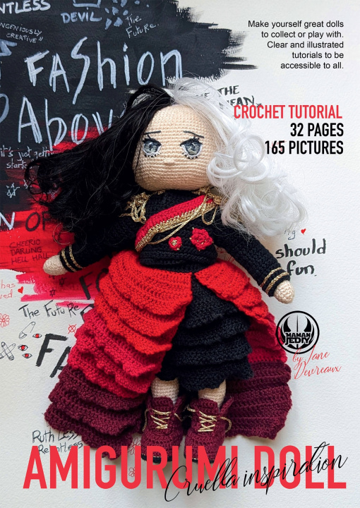 Kniha Amigurumi Doll - Cruella inspired crochet pattern Maman JeDIY