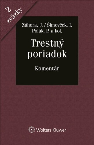 Kniha Trestný poriadok Jozef Záhora