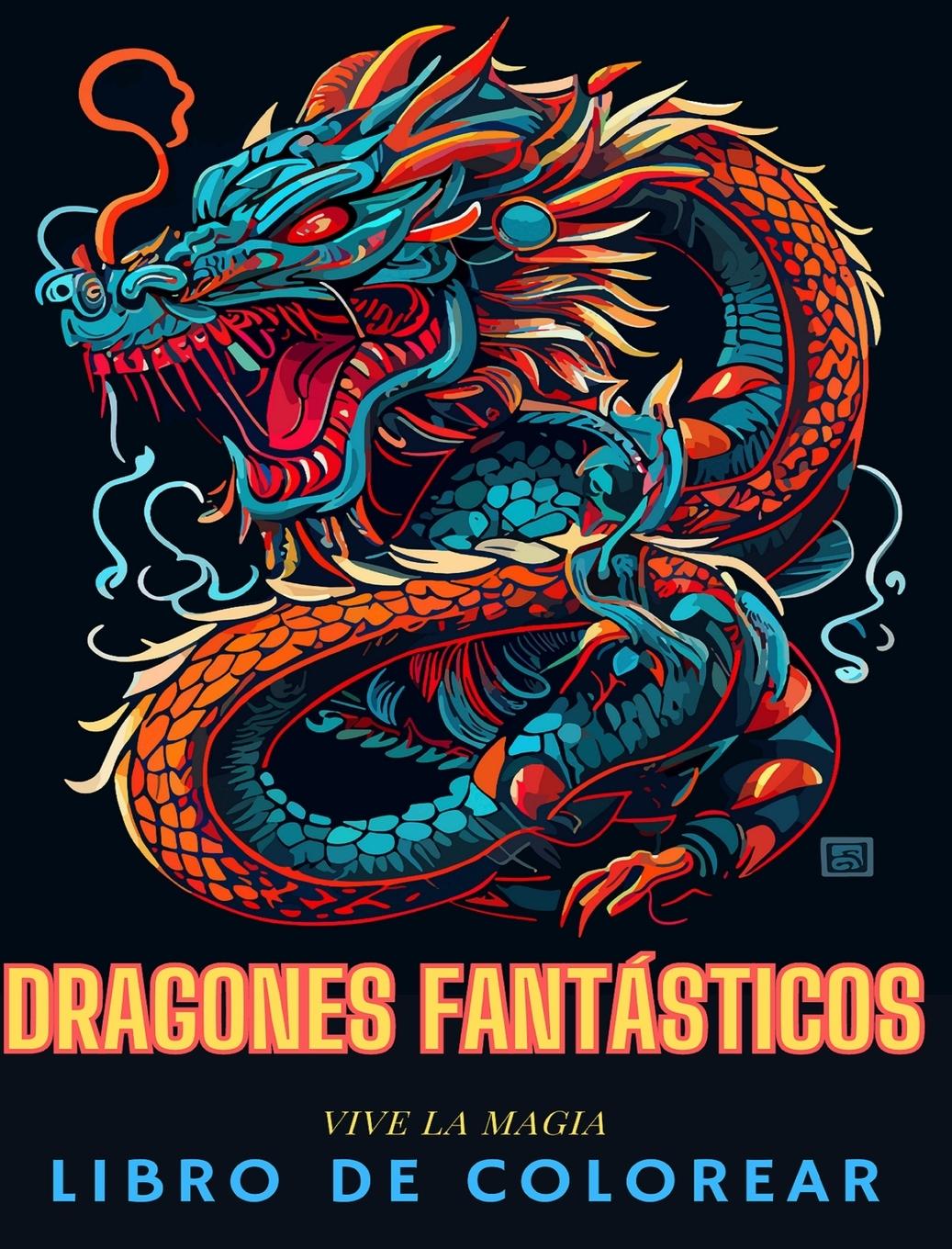 Carte Libro de colorear para adultos de dragones de fantasía (Japan Style) 