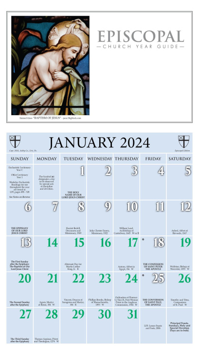 Naptár/Határidőnapló 2024 Episcopal Church Year Guide Kalendar 