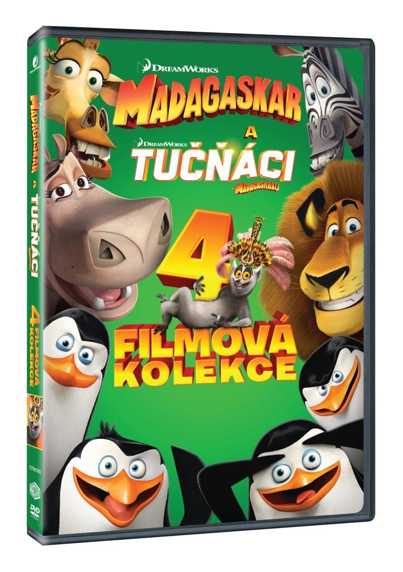 Filmek Madagaskar 1.-3. + Tučňáci z Madagaskaru (kolekce 4DVD) 