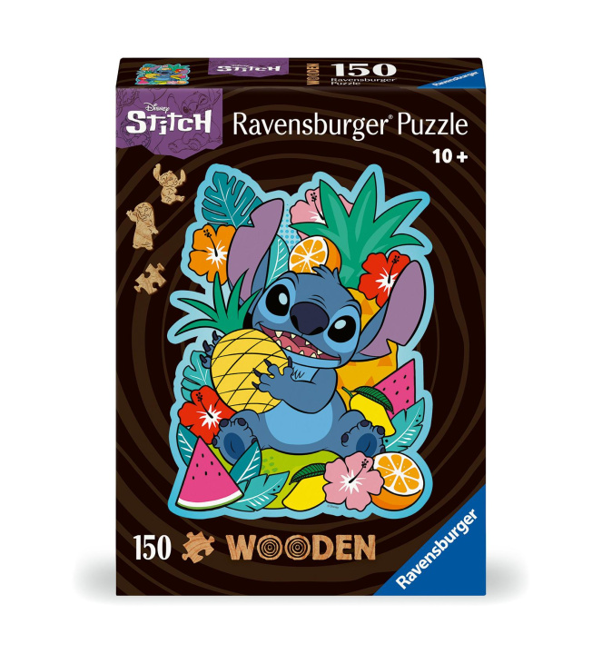 Gra/Zabawka Ravensburger WOODEN Puzzle 12000758 - Disney Stitch - 150 Teile Kontur-Holzpuzzle mit stabilen, individuellen Puzzleteilen und 15 kleinen Holzfiguren 