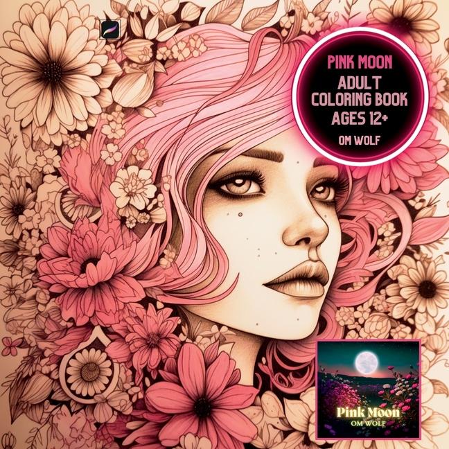 Книга Pink Moon Adult Coloring Book 