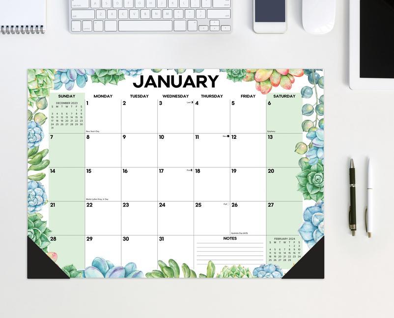 Kalendář/Diář Succulents 2024 17 X 12 Desk Pad 