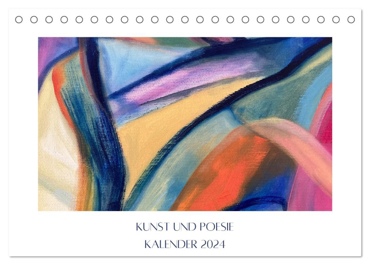 Naptár/Határidőnapló Kunst und Poesie (Tischkalender 2024 DIN A5 quer), CALVENDO Monatskalender 