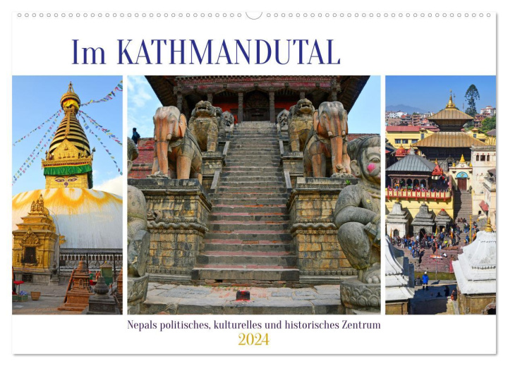 Календар/тефтер Im Kathmandutal (Wandkalender 2024 DIN A2 quer), CALVENDO Monatskalender 