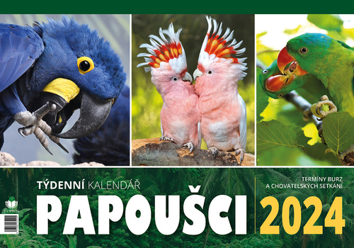 Calendar / Agendă Kalendář 2024 Papoušci - týdenní, stolní Alena Winnerová