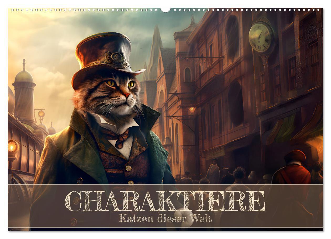 Naptár/Határidőnapló Charaktiere Katzen dieser Welt (Wandkalender 2024 DIN A2 quer), CALVENDO Monatskalender 