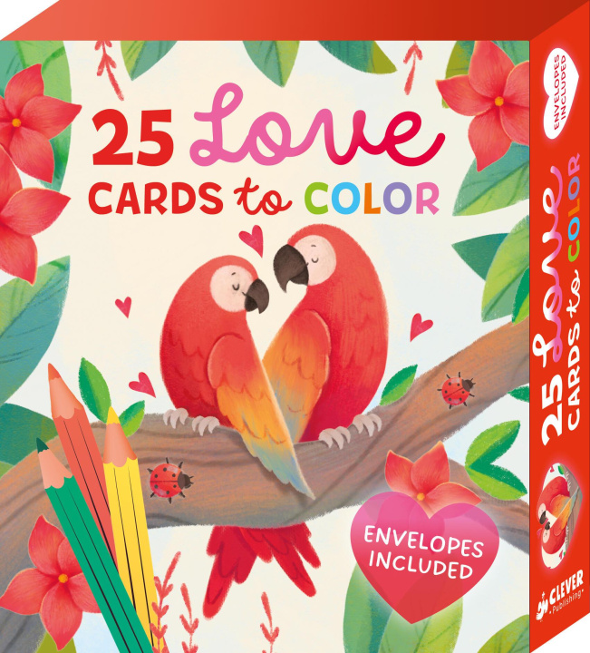 Książka 25 LOVE CARDS TO COLOR CLEVER