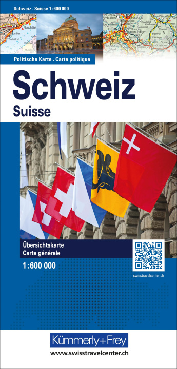 Tlačovina Schweiz Politische Karte 1:600 000 