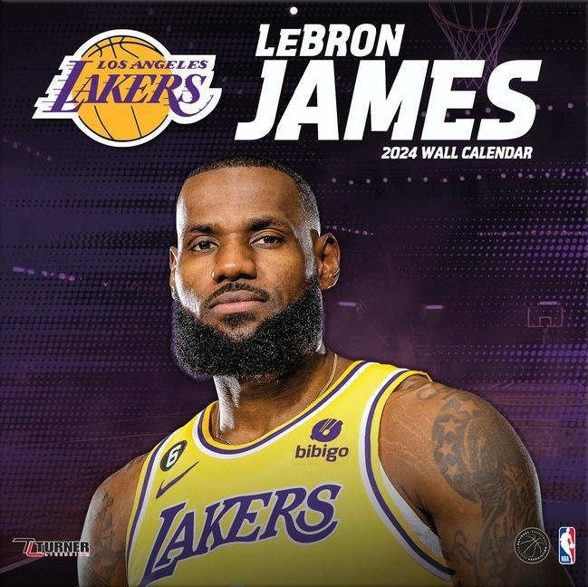 Naptár/Határidőnapló Los Angeles Lakers Lebron James 2024 12x12 Player Wall Calendar 