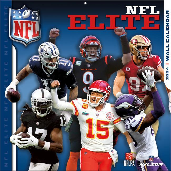 Календар/тефтер NFL Elite 2024 12x12 Wall Calendar 