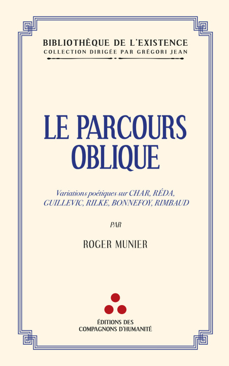 Knjiga Le Parcours oblique Roger Munier