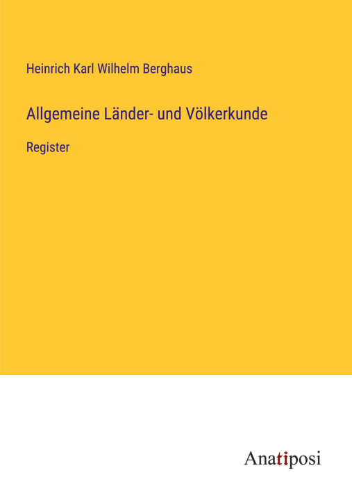 Book Allgemeine Länder- und Völkerkunde 