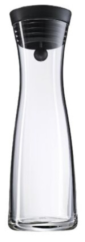 Igra/Igračka WMF Basic Wasserkaraffe aus Glas, 1 Liter, Glaskaraffe mit Deckel, Silikondeckel, CloseUp-Verschluss 