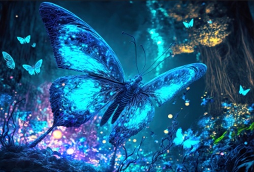 Hra/Hračka Dřevěné puzzle Fluorescent Butterfly A3 svítící ve tmě 