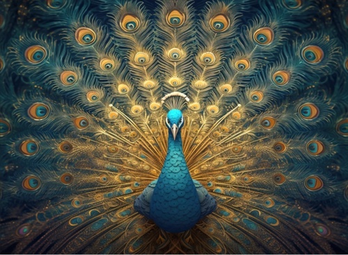 Game/Toy Dřevěné puzzle Charming peacock A3 