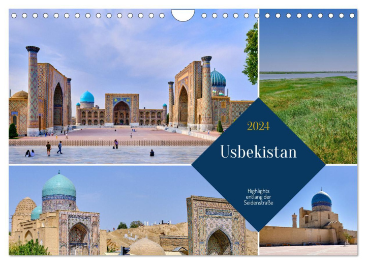 Календар/тефтер Zentralasien - Entlang der alten Seidenstraße (Wandkalender 2024 DIN A4 quer), CALVENDO Monatskalender 