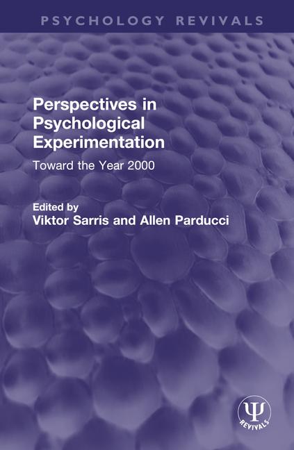 Boek Perspectives in Psychological Experimentation Viktor Sarris