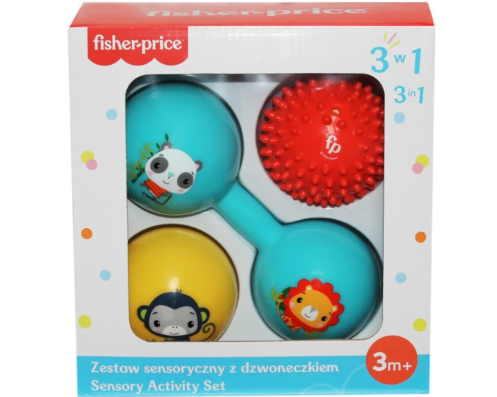 Kniha Zestaw sensoryczny z dzwoneczkiem 3 w 1. Fisher Price CFF0905 