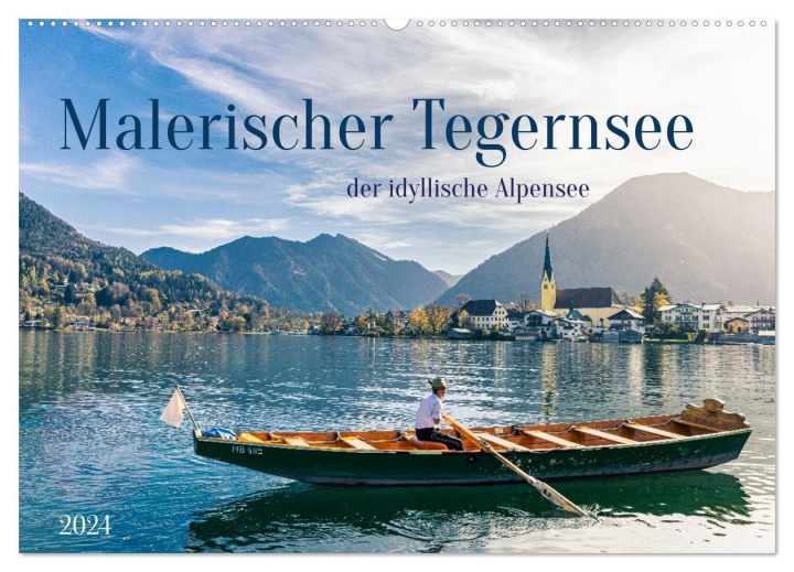 Kalendář/Diář Malerischer Tegernsee (Wandkalender 2024 DIN A2 quer), CALVENDO Monatskalender 