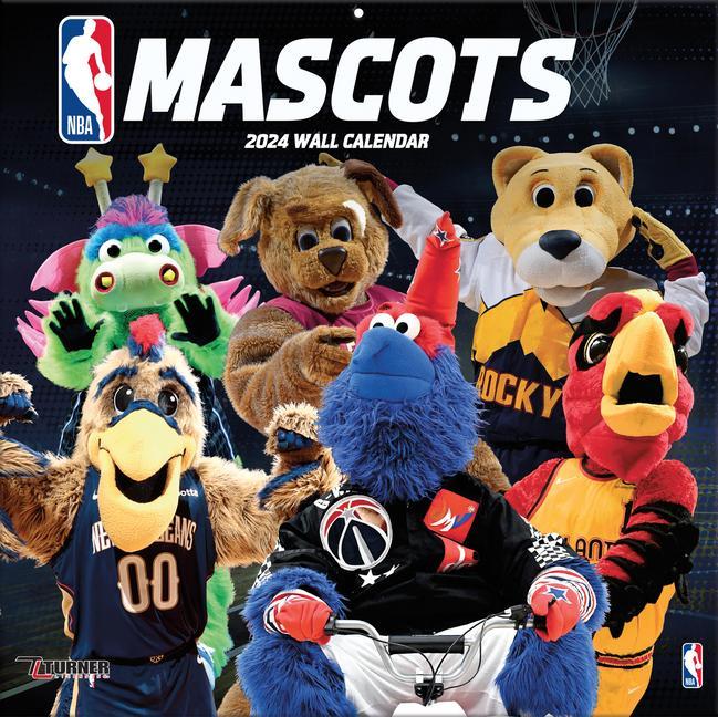 Naptár/Határidőnapló NBA Mascots 2024 12x12 Wall Calendar 