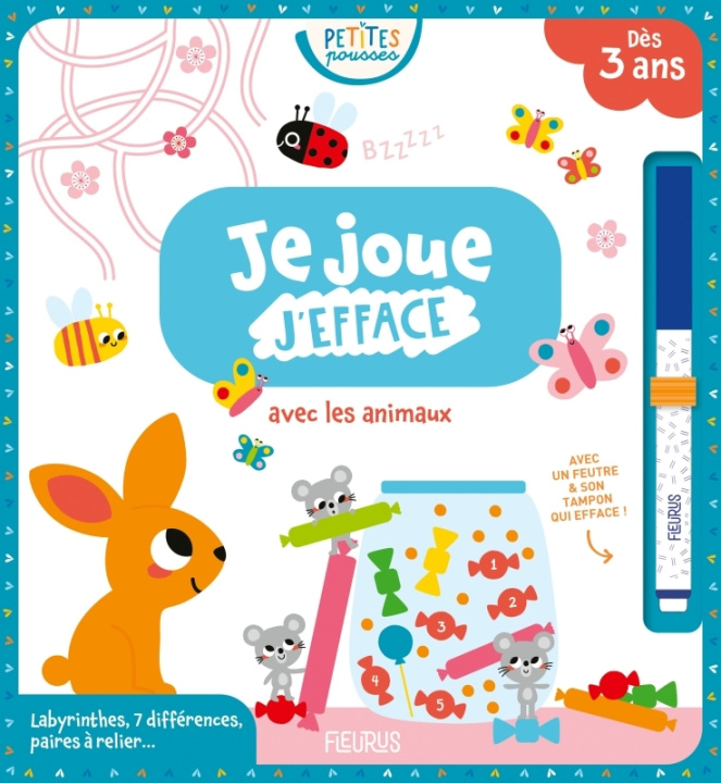 Knjiga Je joue, j'efface   avec les animaux 