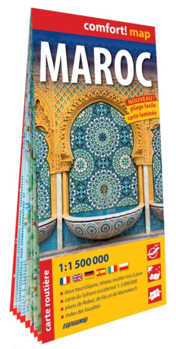 Prasa Maroc 1/1.500.000 (carte grand format laminée) 