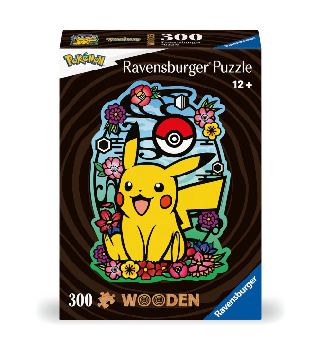 Joc / Jucărie Ravensburger WOODEN Puzzle 12000761 - Pikachu - 300 Teile Kontur-Holzpuzzle mit stabilen, individuellen Puzzleteilen und 25 kleinen Holzfiguren = Whim 
