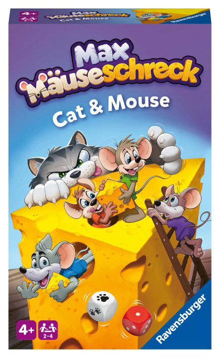 Game/Toy Ravensburger 22466 - Max Mäuseschreck- Kompaktes Katz & Maus Spiel für Kinder ab 4 Jahren, Würfel- und Sammelspiel für 2-4 Spieler 