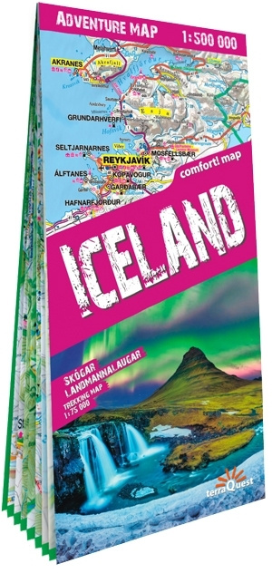 Kniha Islande 1/500.000 (carte grand format laminée d'aventure tQ) - Anglais 