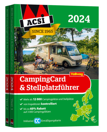 Carte Europa 2024, CampingCard & Stellplatzführer ACSI, 2 Teile ACSI