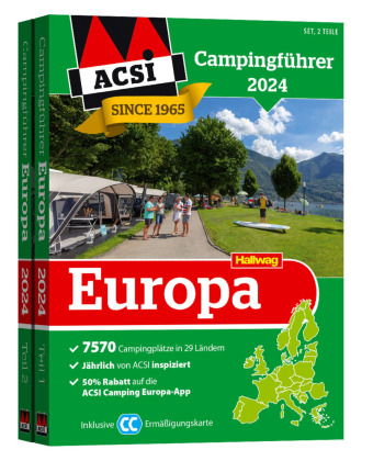 Book Europa 2024, Campingführer ACSI, 2 Teile ACSI