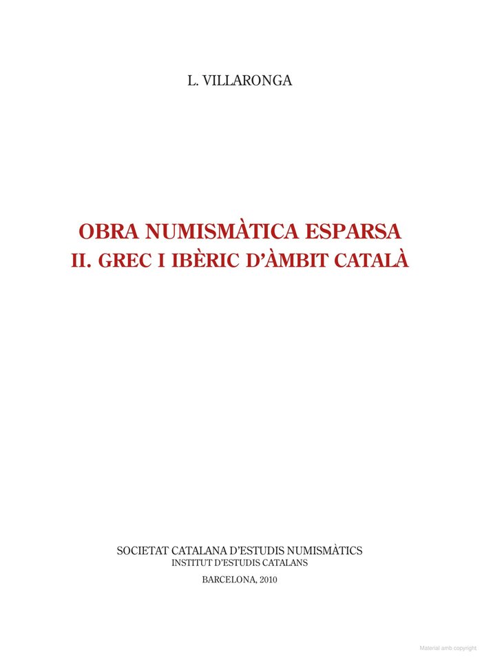 Buch GREC I IBERIC D'AMBIT CATALA VILLARONGA