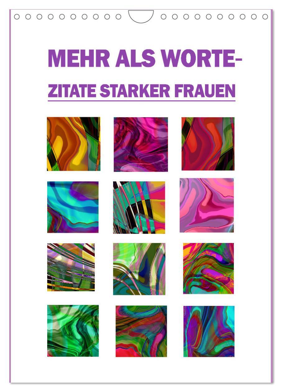 Calendar / Agendă Mehr als Worte - Zitate starker Frauen (Wandkalender 2024 DIN A4 hoch), CALVENDO Monatskalender 