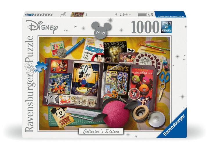 Gra/Zabawka Ravensburger Puzzle 17586 - 1970 Mickey Anniversary - 1000 Teile Disney Puzzle für Erwachsene und Kinder ab 14 Jahren 