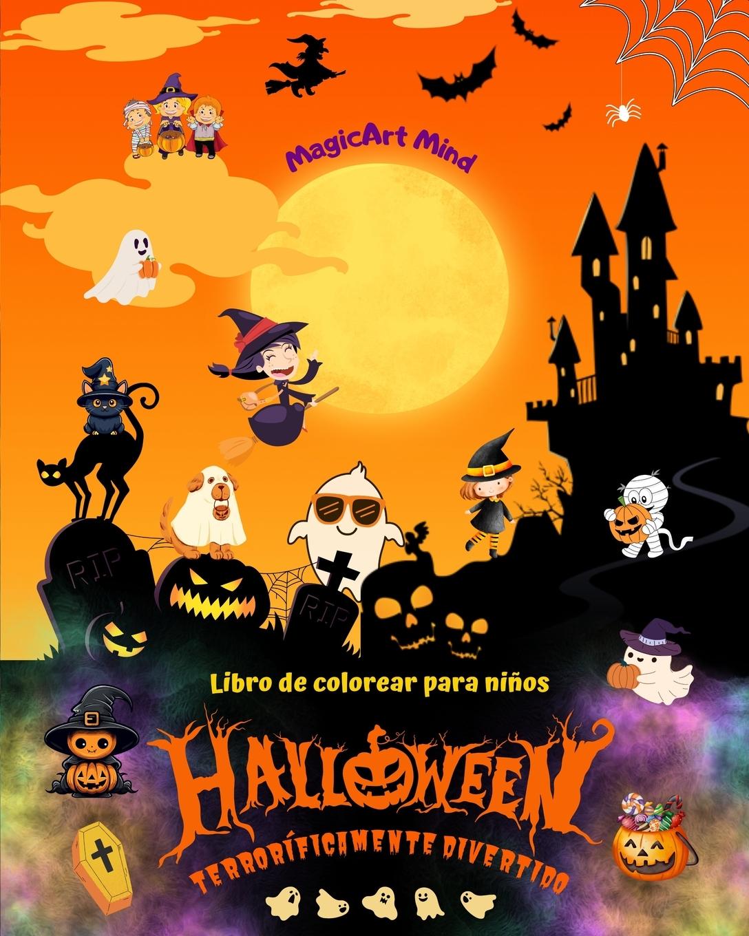 Carte Halloween terroríficamente divertido | Libro de colorear | Adorables escenas de terror para disfrutar de Halloween 