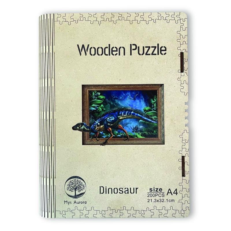 Hra/Hračka Dřěvěné puzzle - Dinosaurus A4 